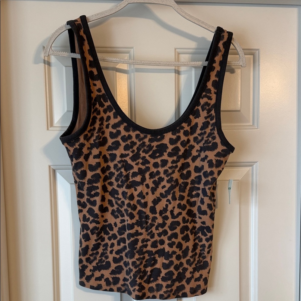 Aerie Brown and Black Animal Print Tank Top